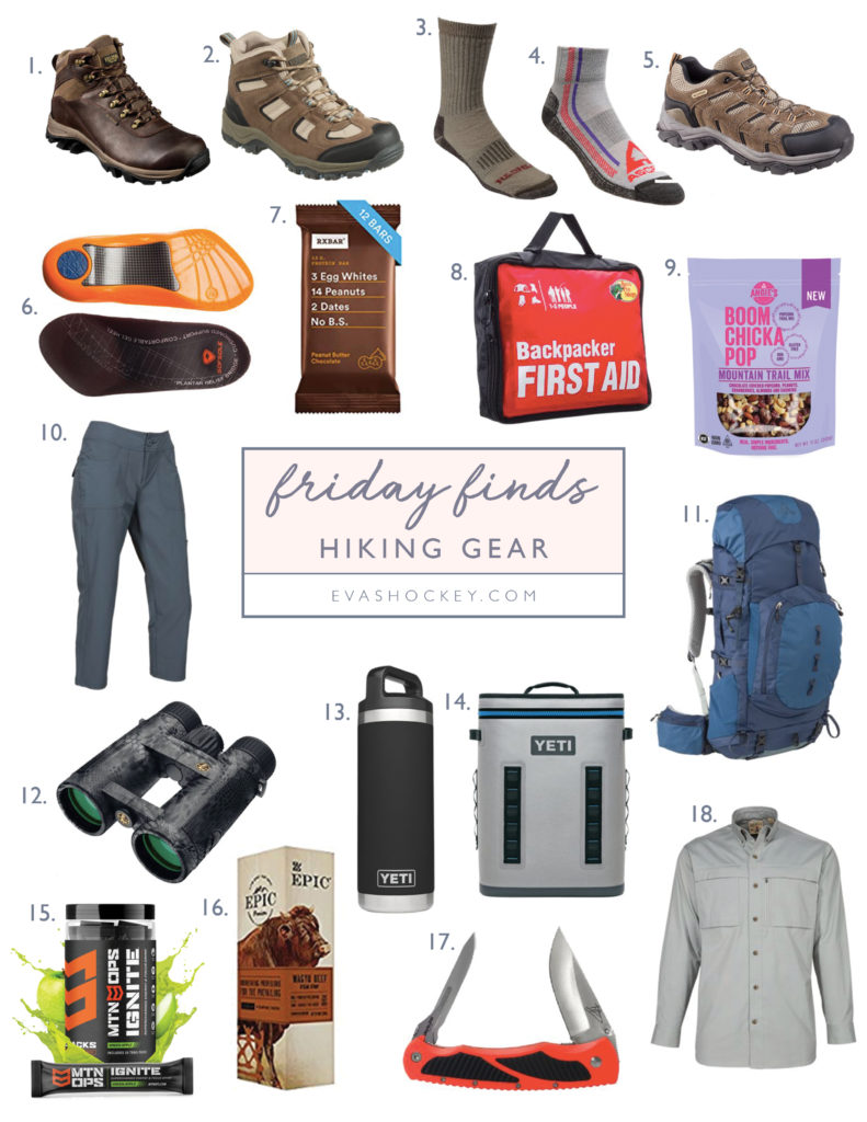 walking and hiking gear